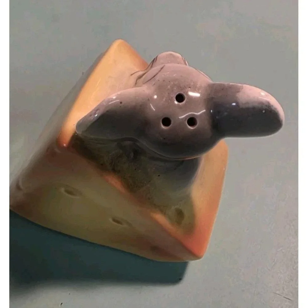 Vintage Mouse Chef & Cheese Salt Pepper Shakers Made in Japan Ceramic...